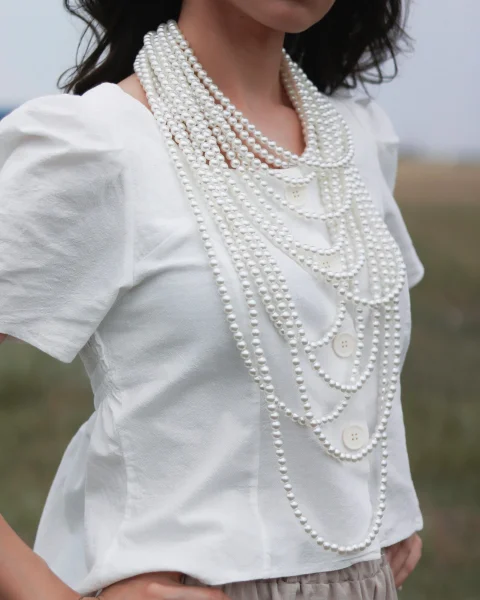 Elegant white lace fabric