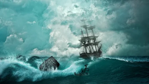 Ship illustration royalty free image